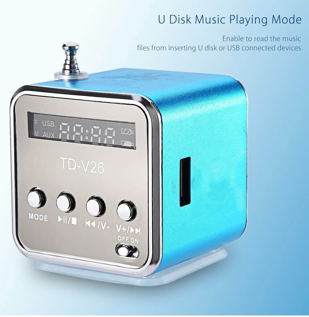 ο TD-V26 Ŀ ̴ FM  ű MP3  ÷̾ LCD   ũ SD TF  ׷  Ŀ